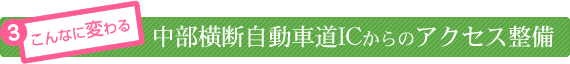 中部横断自動車道ICからのアクセス整備